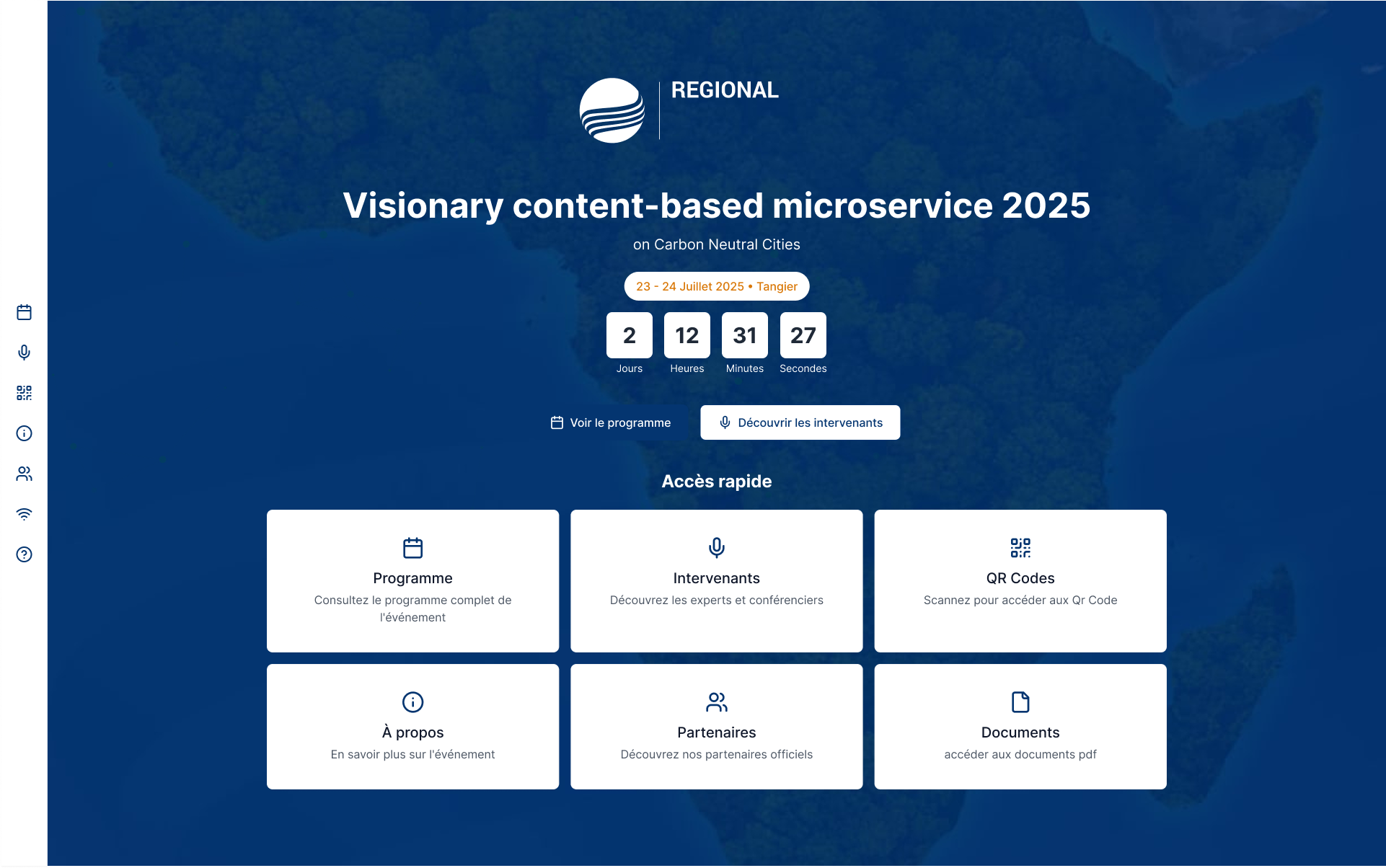 Event Website Example - Blue Theme